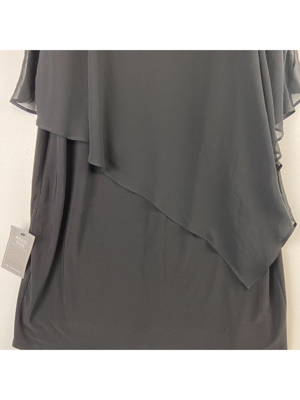 Le Chateau Women Chiffon Off-the-Shoulder Cape Dress XXL - Picture 8 of 9